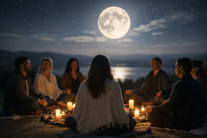 full moon meditation circle with Coach Keya