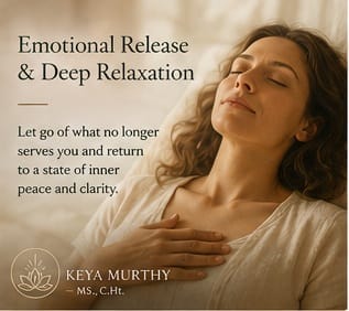 Relaxed client experiencing emotional release and calm after Reiki energy healing for anxiety